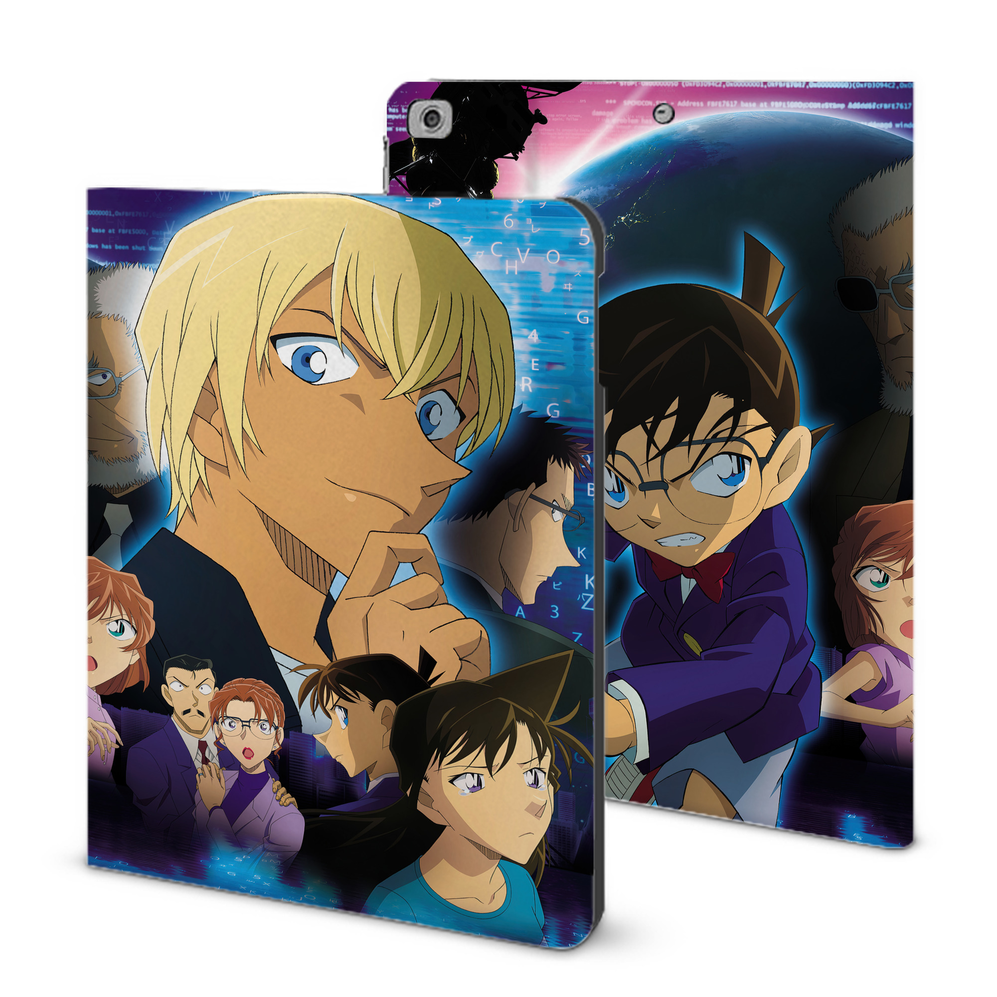 （画像用） 名探偵コナン Detective Conan IPad ケース ブック型 PUレザー TPU 耐衝撃 軽量 薄型 ペン収納なし 全面保護 IPad 各モデル対応